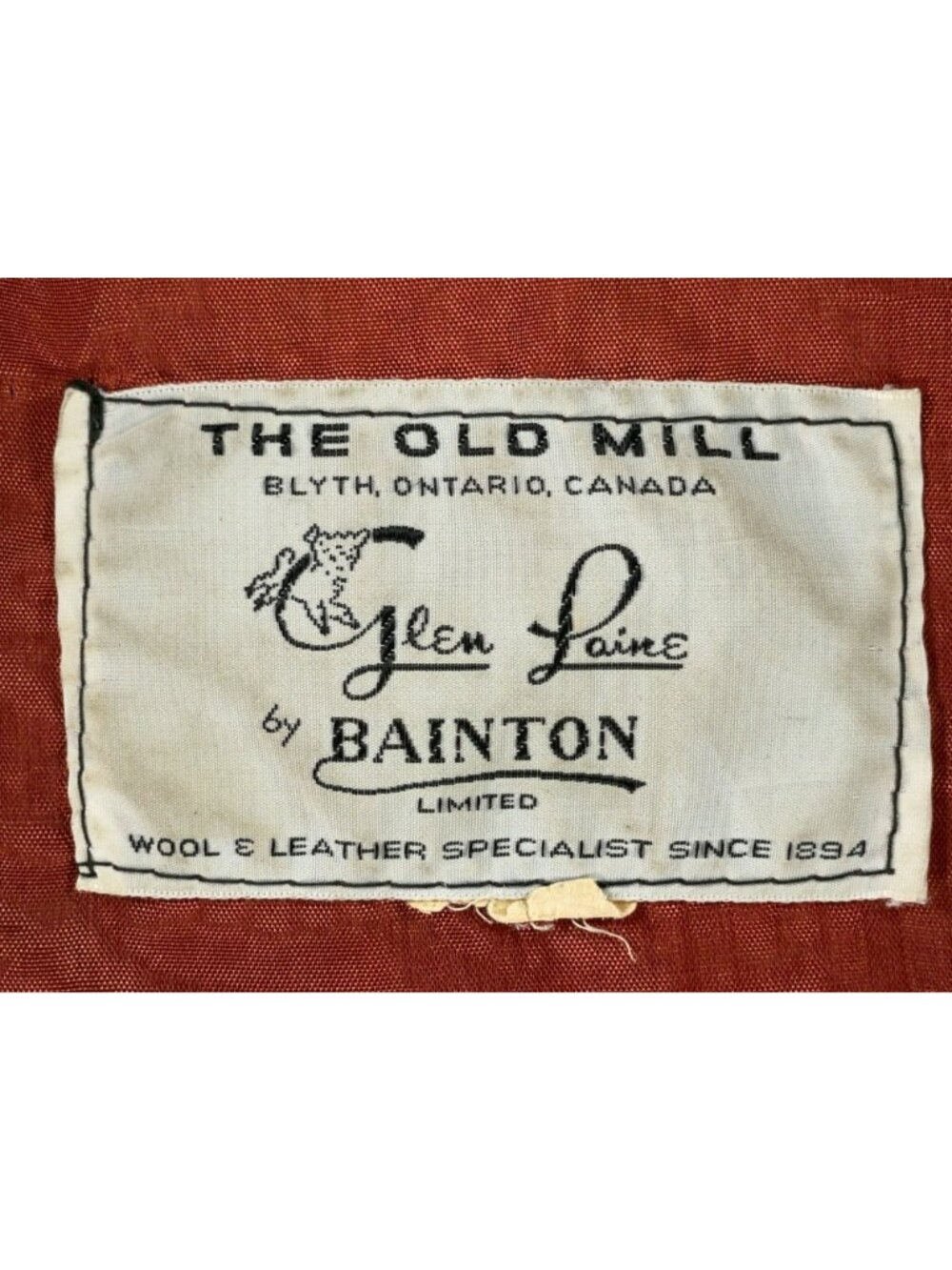 Vintage Leather Jacket-The Old Mill Glen Laine by Bainton Brown W/Red Lining - Picture 13 of 16